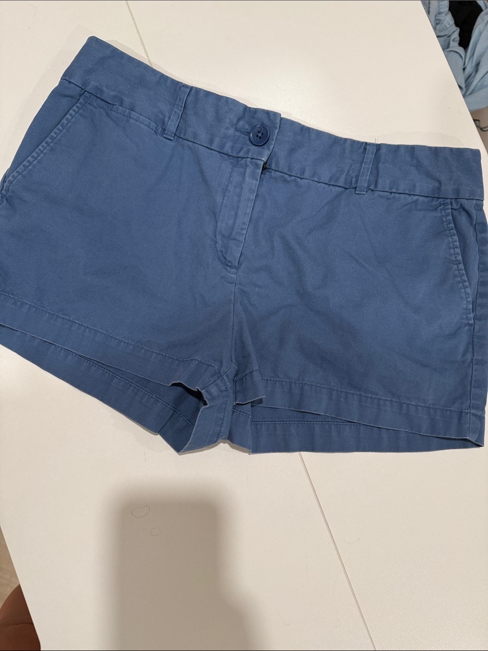 LOFT Blue Chino Shorts Classic Flat Front Cotton Casual Summer Shorts Size 10